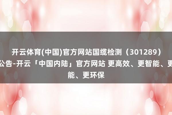 开云体育(中国)官方网站国缆检测（301289）发布公告-开云「中国内陆」官方网站 更高效、更智能、更环保