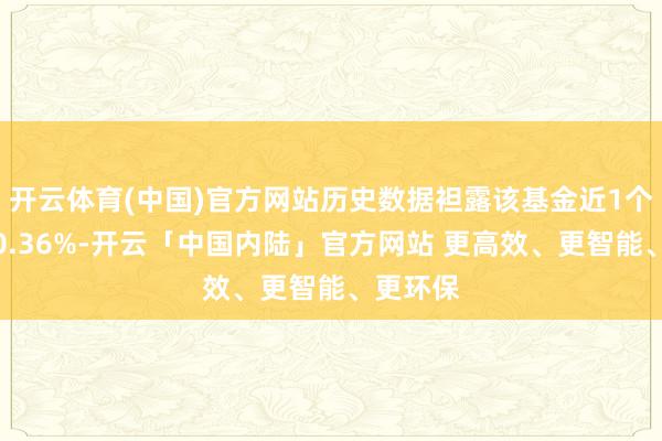 开云体育(中国)官方网站历史数据袒露该基金近1个月上升0.36%-开云「中国内陆」官方网站 更高效、更智能、更环保