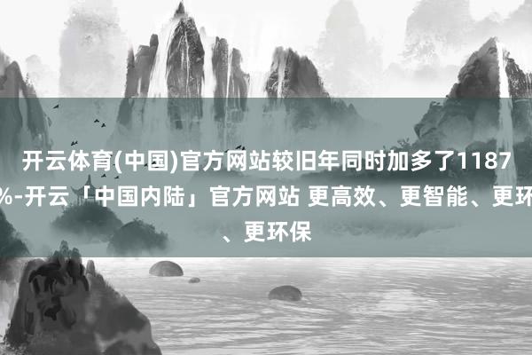 开云体育(中国)官方网站较旧年同时加多了1187.5%-开云「中国内陆」官方网站 更高效、更智能、更环保