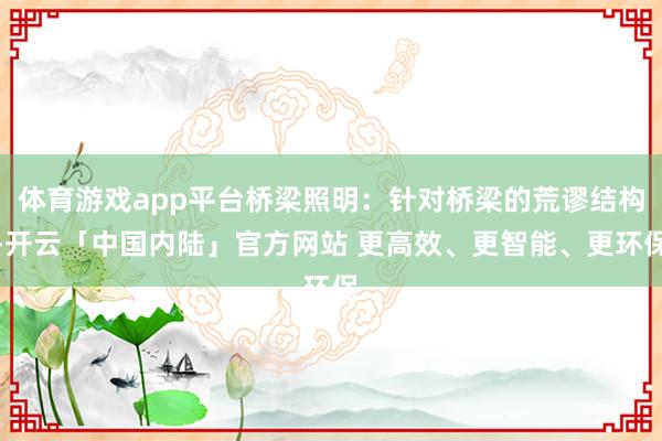 体育游戏app平台桥梁照明：针对桥梁的荒谬结构-开云「中国内陆」官方网站 更高效、更智能、更环保