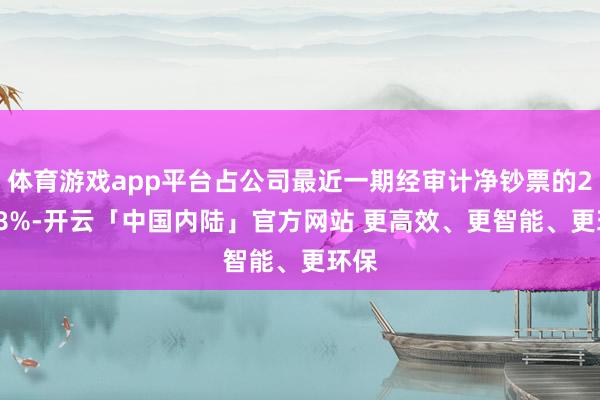 体育游戏app平台占公司最近一期经审计净钞票的26.58%-开云「中国内陆」官方网站 更高效、更智能、更环保