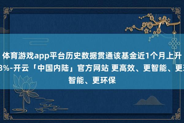 体育游戏app平台历史数据贯通该基金近1个月上升7.78%-开云「中国内陆」官方网站 更高效、更智能、更环保