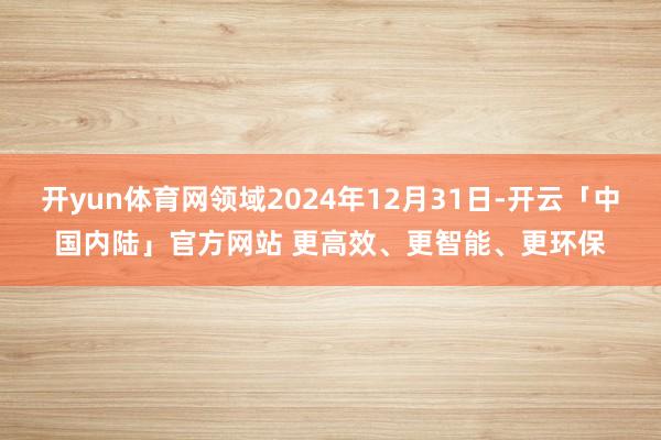 开yun体育网领域2024年12月31日-开云「中国内陆」官方网站 更高效、更智能、更环保