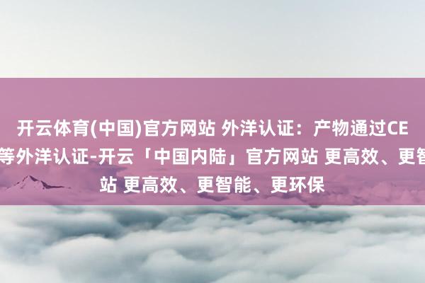 开云体育(中国)官方网站 外洋认证：产物通过CE、UL、TÜV等外洋认证-开云「中国内陆」官方网站 更高效、更智能、更环保