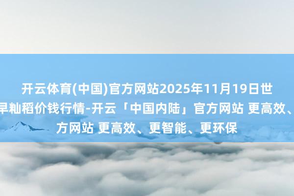 开云体育(中国)官方网站2025年11月19日世界主要批发商场早籼稻价钱行情-开云「中国内陆」官方网站 更高效、更智能、更环保