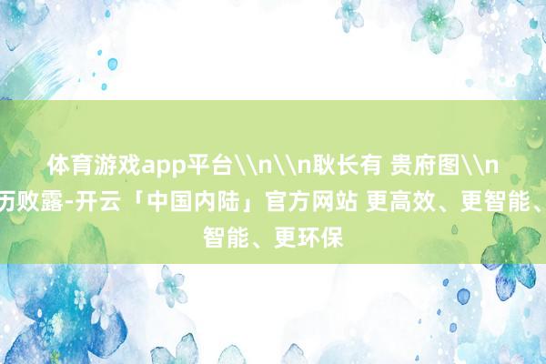 体育游戏app平台\n\n耿长有 贵府图\n官方简历败露-开云「中国内陆」官方网站 更高效、更智能、更环保